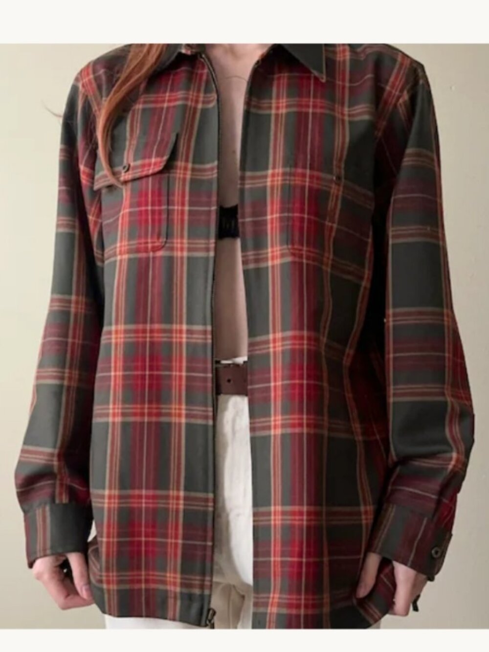 Lauren Ralph Lauren Vintage Worsted Wool Women's Plaid Jacket SIZE LARGE